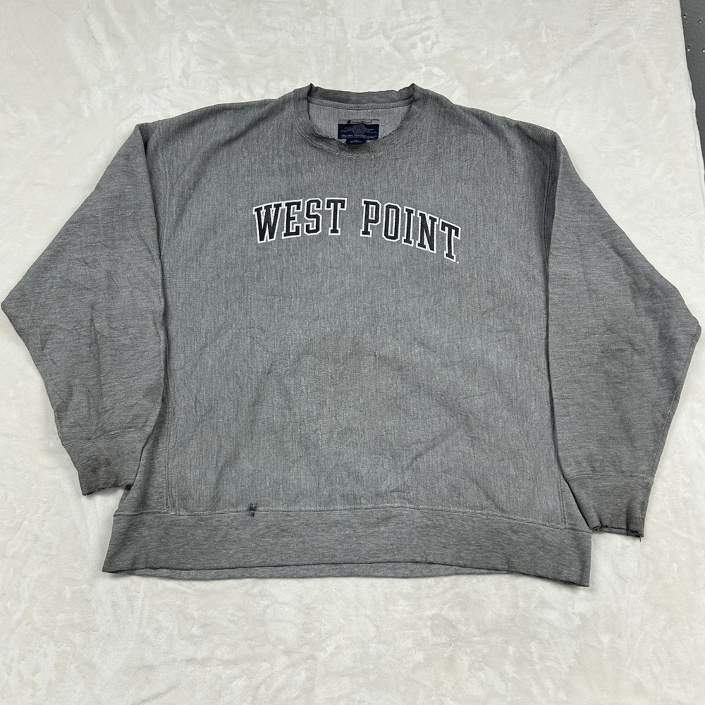 Champion Sweatshirt Mens XXL Gray West Point Reverse Weave Distressed